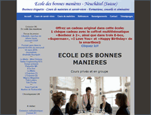 Tablet Screenshot of ecole-bonnes-manieres.ch